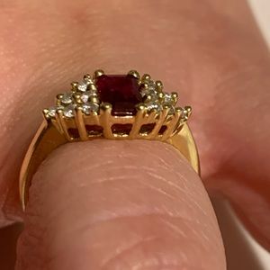 14k Ruby and diamond ring